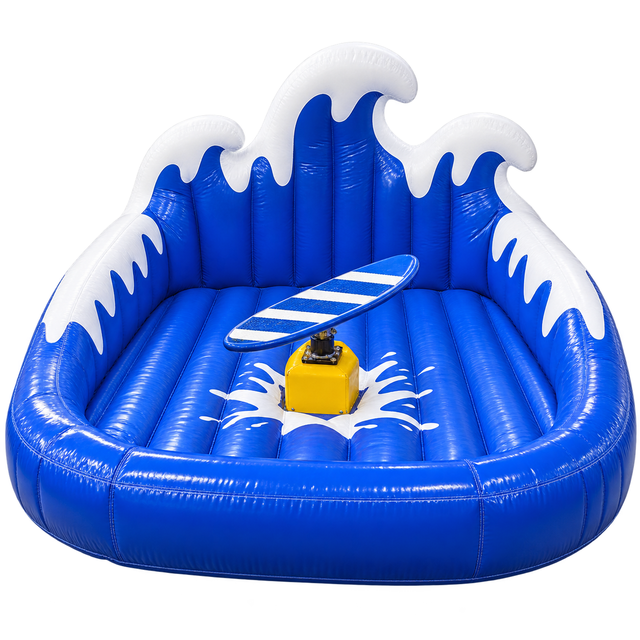 Surfsimulator mit Board auf aufblasbarer Wellen-Matte